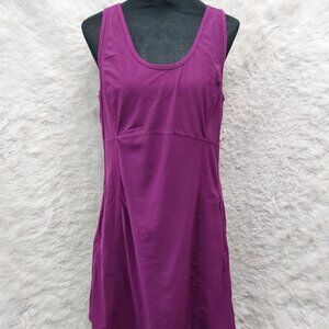 Lole Magenta Dress with Biker Shorts Side Pockets Breathable Fabric Size L
